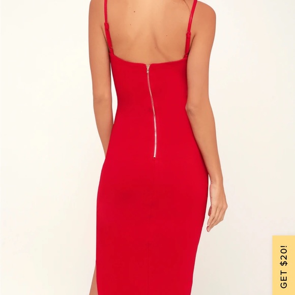 Lulus Paulina Red Bodycon Midi Dress - Picture 8 of 8
